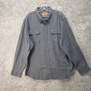 Outdoor Life Mens XL Gray Cotton Long Sleeve Button Down Utility Shirt